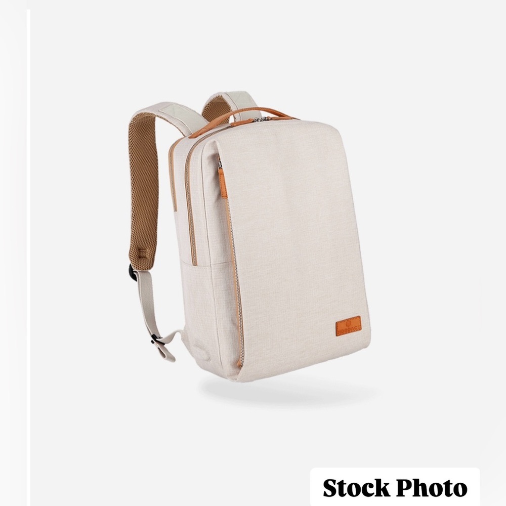 Nordace Siena Smart Backpack Tan Beige USB Charging Port Laptop Bag VEEVA 19L
